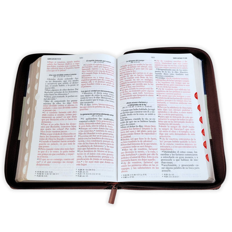 Cargue la imagen en el visor de la galería, Biblia RVR 1960, Letra Grande, Cierre zíper, con índice, imitación piel azul, gris, café
