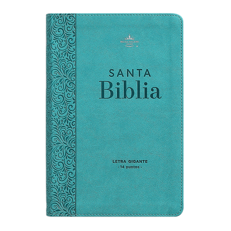 Cargue la imagen en el visor de la galería, Biblia RVR 1960, Tamaño manual, Letra Gigante, imitación piel turquesa
