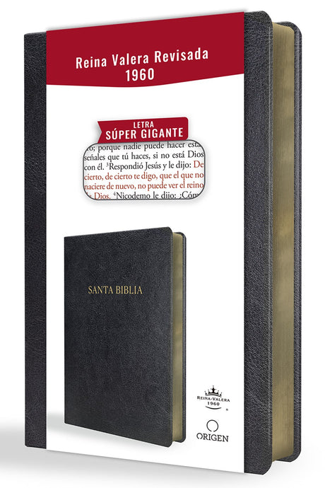 Biblia ultrafina RVR 1960, Letra Súper Gigante, símil piel negra