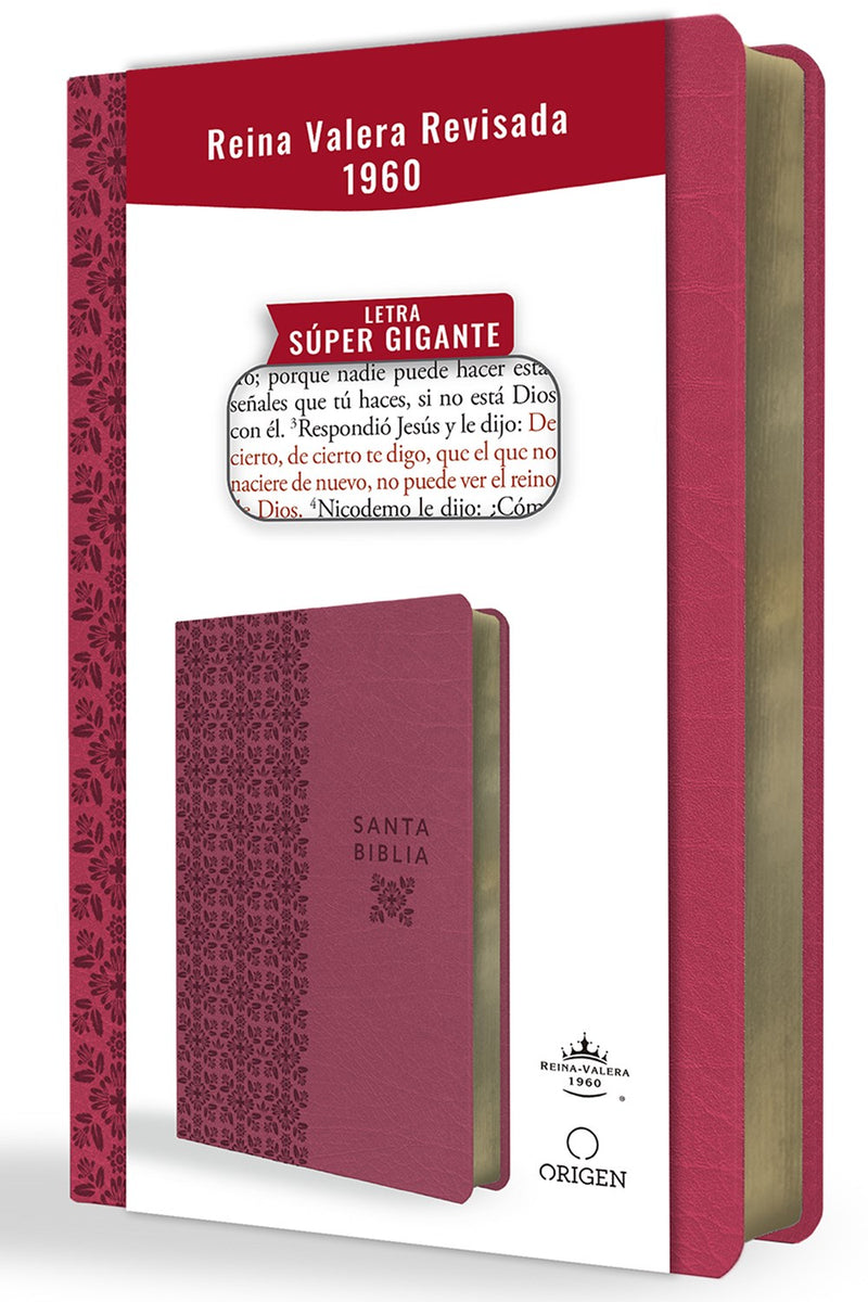 Cargue la imagen en el visor de la galería, Biblia ultrafina RVR 1960, Letra Súper Gigante, símil piel fucsia
