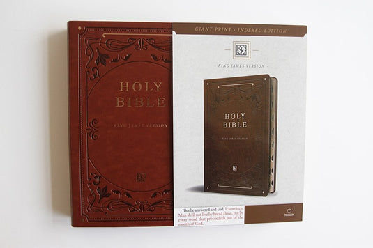 KJV Holy Bible, Giant Print,  Index, Brown Premium Imitation Leather (Biblia en inglés)