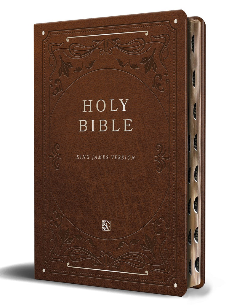 Cargue la imagen en el visor de la galería, KJV Holy Bible, Giant Print,  Index, Brown Premium Imitation Leather (Biblia en inglés)
