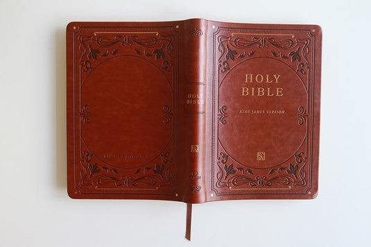 KJV Holy Bible, Giant Print,  Index, Brown Premium Imitation Leather (Biblia en inglés)
