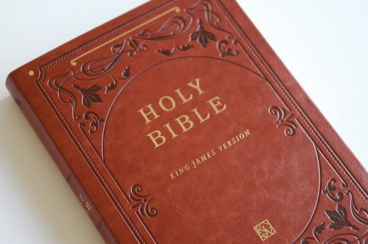KJV Holy Bible, Giant Print,  Index, Brown Premium Imitation Leather (Biblia en inglés)