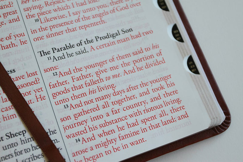 Cargue la imagen en el visor de la galería, KJV Holy Bible, Giant Print,  Index, Brown Premium Imitation Leather (Biblia en inglés)
