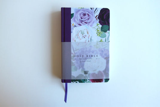KJV Holy Bible, Large Print, Purple Cloth Hardcover with Floral Design (Biblia en inglés)