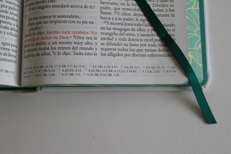 Cargue la imagen en el visor de la galería, Biblia RVR 1960, Letra Grande, Tamaño Manual, tapa dura blanca flores
