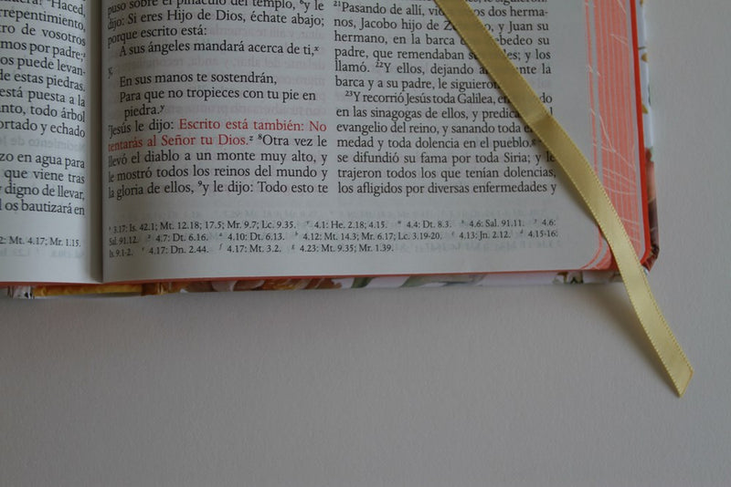 Cargue la imagen en el visor de la galería, Biblia RVR 1960, Letra Grande, Tamaño Manual, tapa dura terracota flores
