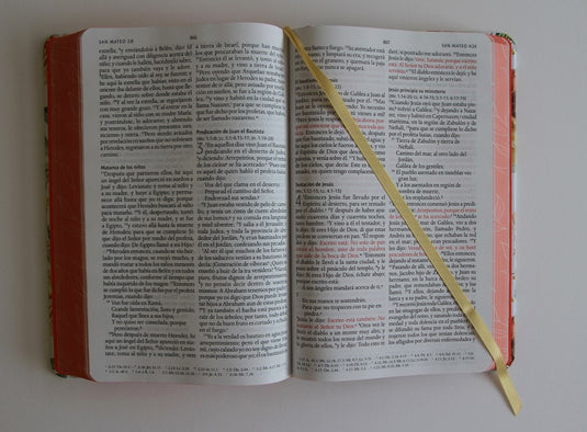 Biblia RVR 1960, Letra Grande, Tamaño Manual, tapa dura terracota flores