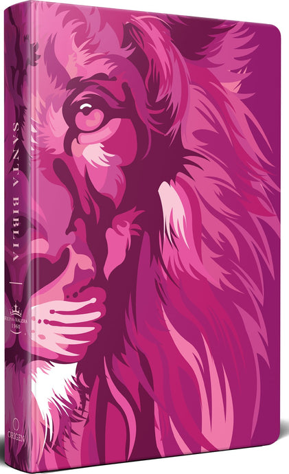 Biblia León de Judá RVR 1960, Letra Grande, Tamaño Manual, Tapa dura fucsia