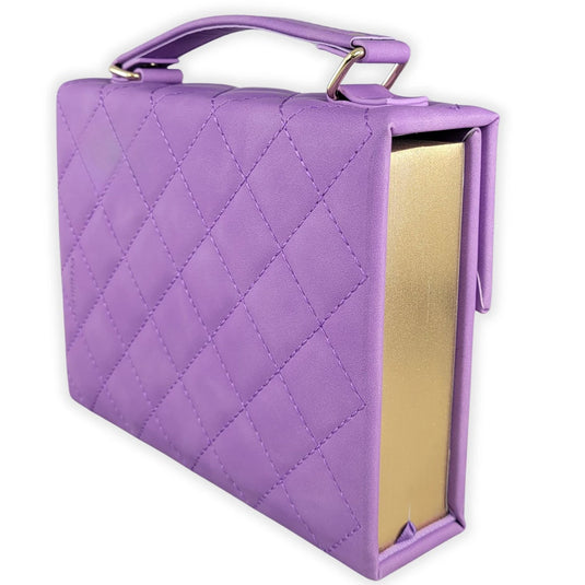 Biblia cartera RV1960 con broche magnético, imitación piel lila