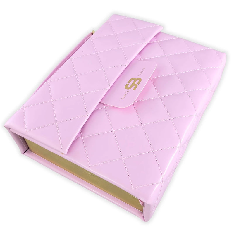 Cargue la imagen en el visor de la galería, Biblia cartera RV1960 con broche magnético, imitación piel rosa claro
