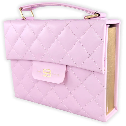 Biblia cartera RV1960 con broche magnético, imitación piel rosa claro