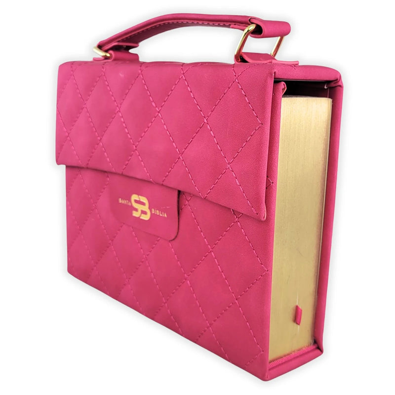 Cargue la imagen en el visor de la galería, Biblia cartera RV1960 con broche magnético, imitación piel fucsia

