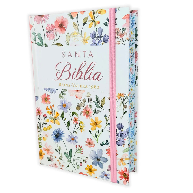 Cargue la imagen en el visor de la galería, Biblia RVR 1960, Tamaño Manual, Letra Grande, tapa dura con elástico Primavera
