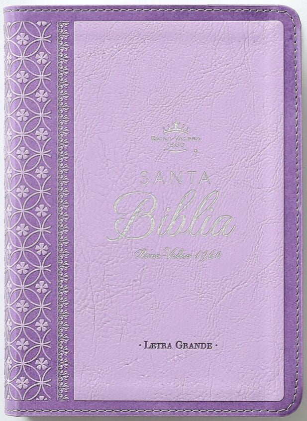 Cargue la imagen en el visor de la galería, Biblia RVR 1960, Tamaño portátil, Letra Grande, imitación piel lila
