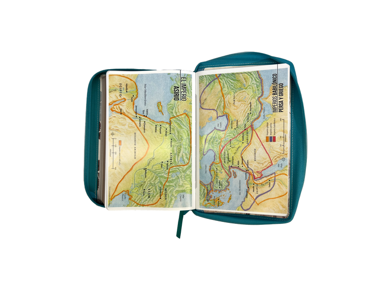 Cargue la imagen en el visor de la galería, Biblia RVR 1960, Cierre zíper, Letra Gigante, imitación piel turquesa Flores
