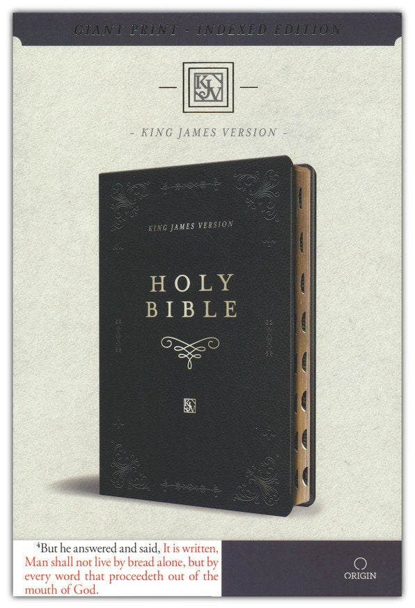 Cargue la imagen en el visor de la galería, KJV Holy Bible, Giant Print, Index, black Premium Imitation Leather (Biblia en inglés)
