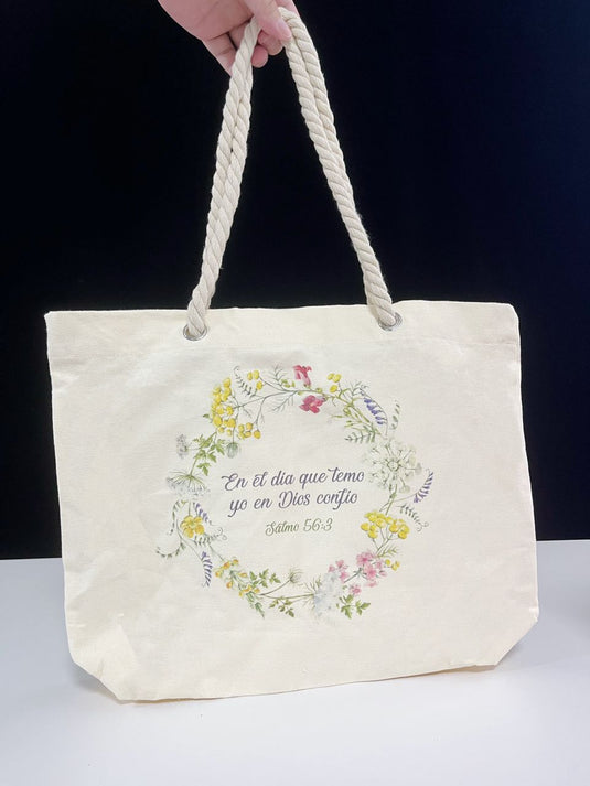 Bolso grande con versículo "En el día que temo"