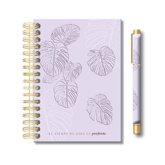 Set de libreta con lapicero lila | Tiempo de Dios