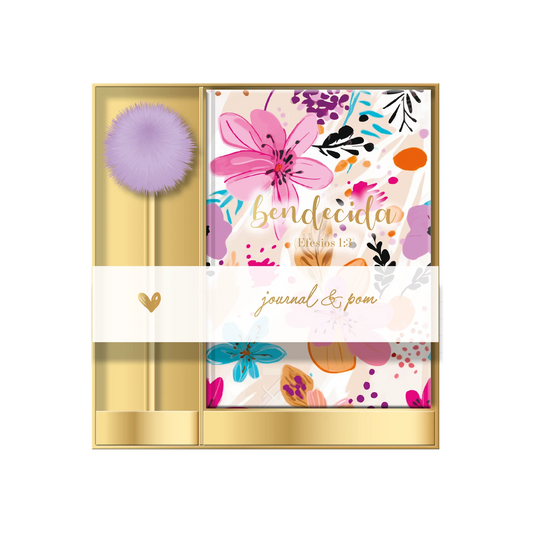 Libreta Journal con lapicero pom pom | Bendecida