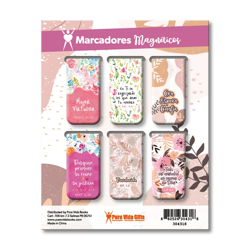 Cargue la imagen en el visor de la galería, Marcadores de páginas magnéticos, floral
