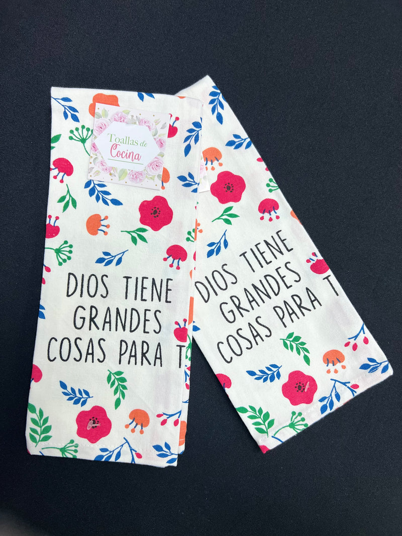 Cargue la imagen en el visor de la galería, Toalla de cocina &quot;Dios tiene grandes cosas para ti&quot;
