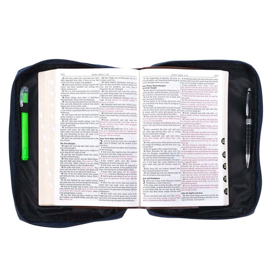 Estuche grande para Biblia "Done in Love" – 1 Corintios 16:14