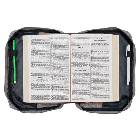 Estuche grande para Biblia "Strong and Courageous" – Josué 1:9