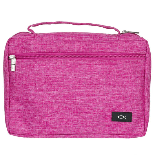 Estuche mediano para Biblia "Ichthus" – Fucsia