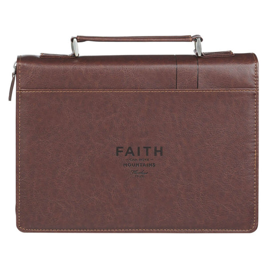Estuche mediano para Biblia "Faith Moves Mountains" – Mateo 17:20