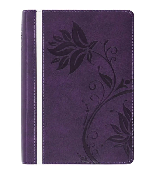 Biblia de la mujer conforme al corazón de Dios RVR 1960, imitación piel morada