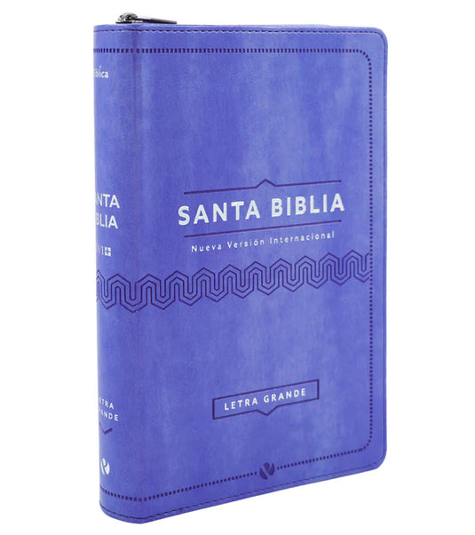 Biblia NVI, Tamaño Manual, Letra Grande, Cierre zíper, Lila