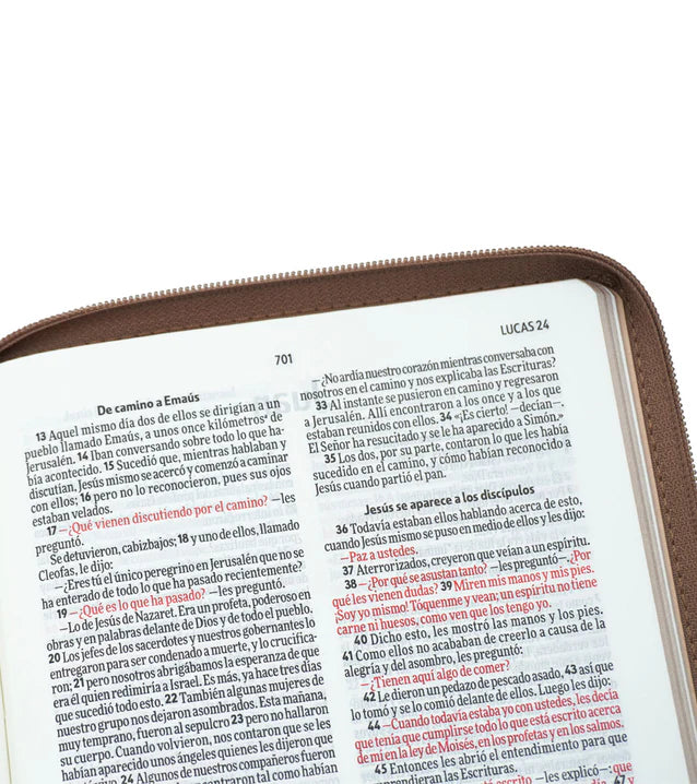 Cargue la imagen en el visor de la galería, Biblia NVI, Ultrafina, Cierre zíper, imitación piel marrón
