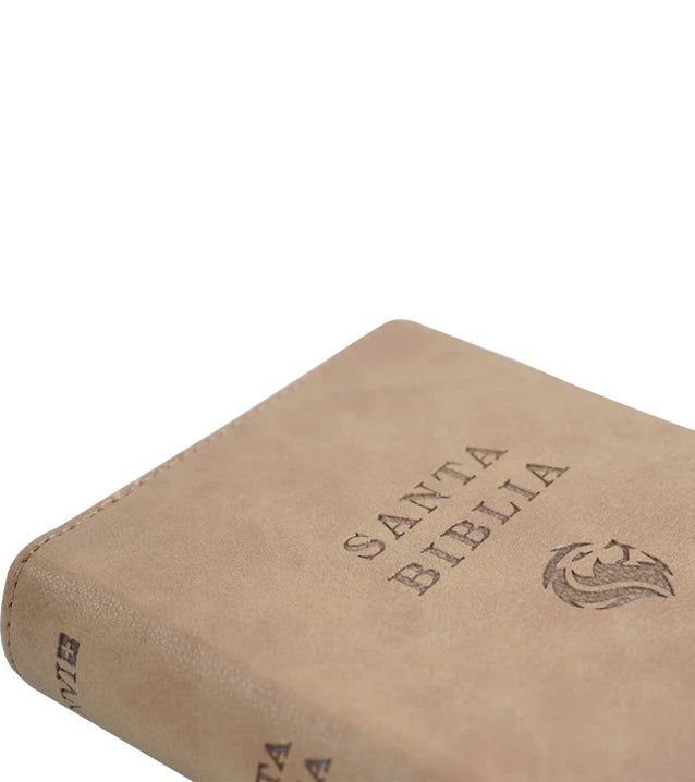 Cargue la imagen en el visor de la galería, Biblia NVI Letra Grande, Tamaño Bolsillo, Cierre zíper, Marrón claro
