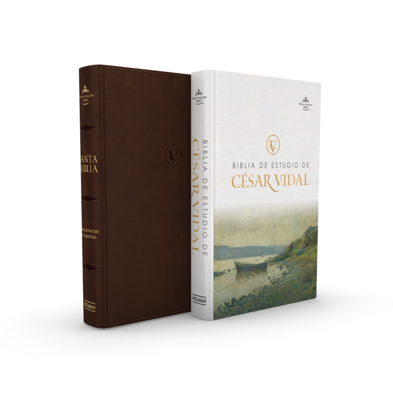 Cargue la imagen en el visor de la galería, Biblia de estudio de César Vidal RVR 1960, imitación piel café
