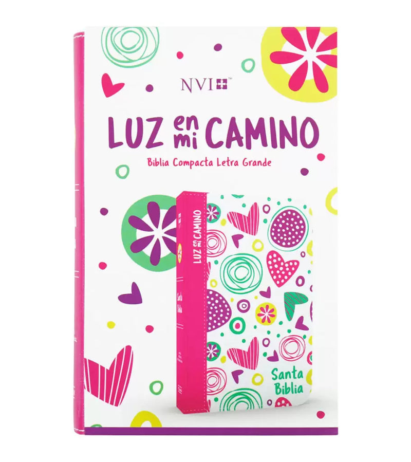 Cargue la imagen en el visor de la galería, Biblia Luz En Mi Camino Corazones NVI Multicolor, imitación piel corazones
