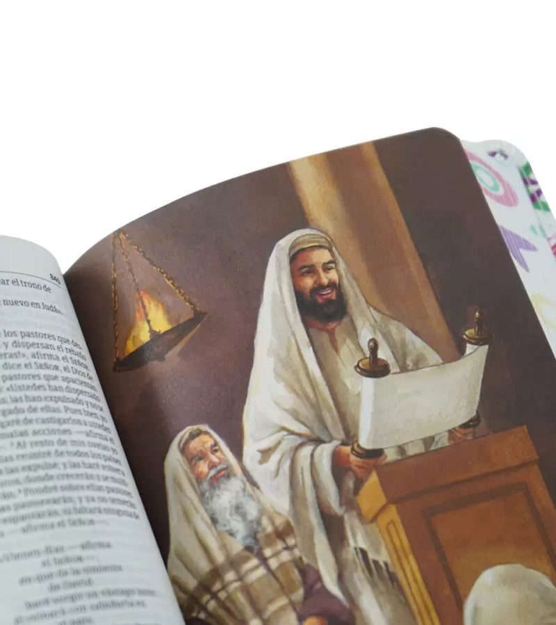 Cargue la imagen en el visor de la galería, Biblia Luz En Mi Camino Corazones NVI Multicolor, imitación piel corazones
