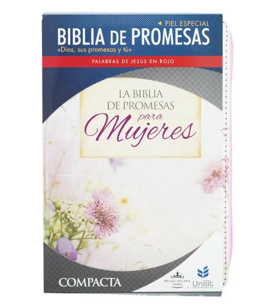 Biblia de Promesas para mujeres RVR 1960, cierre zíper, i/piel floral