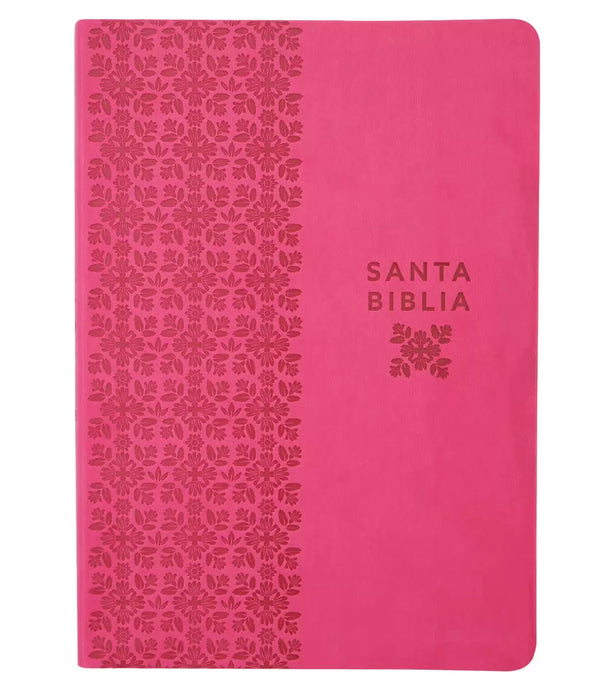 Biblia ultrafina RVR 1960, Letra Súper Gigante, símil piel fucsia