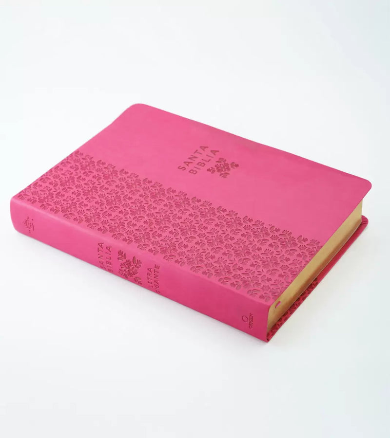 Cargue la imagen en el visor de la galería, Biblia ultrafina RVR 1960, Letra Súper Gigante, símil piel fucsia
