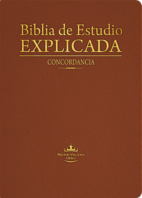 Biblia de Estudio Explicada RVR 1960, c/ índice, i/piel café