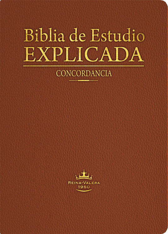 Biblia de Estudio Explicada RVR 1960, c/ índice, i/piel café