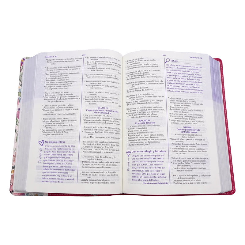 Cargue la imagen en el visor de la galería, Biblia de una Joven Conforme al Corazón de Dios RVR 1960, lujo floral
