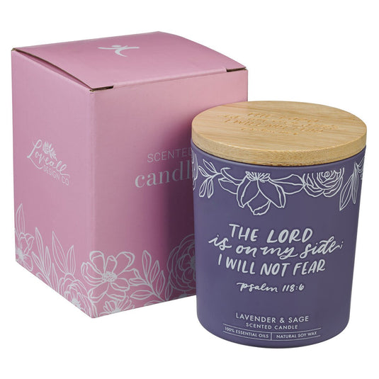 Vela aromática en vaso de vidrio "No Fear" – Salmo 118:6