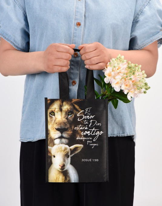 Bolsa de tela pequeña "El Señor tu Dios estará contigo" Josué 1:9B
