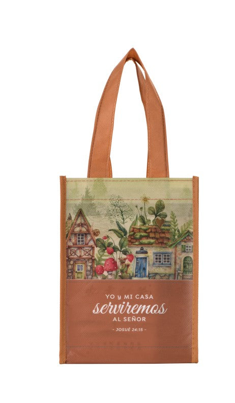 Cargue la imagen en el visor de la galería, Bolsa de tela pequeña "Yo y mi casa serviremos al Señor" Josué 24:15
