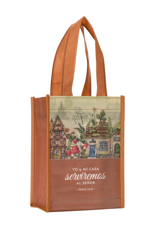 Cargue la imagen en el visor de la galería, Bolsa de tela pequeña "Yo y mi casa serviremos al Señor" Josué 24:15
