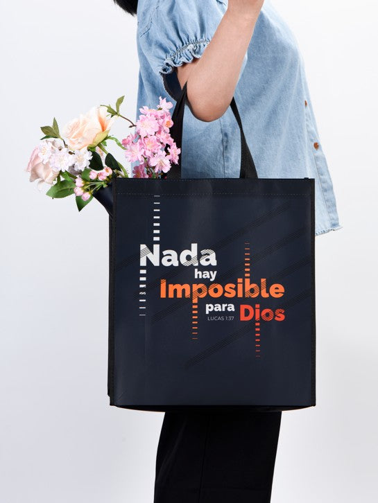 Cargue la imagen en el visor de la galería, Bolsa de tela &quot;Nada es imposible para Dios&quot; Lucas 1:37
