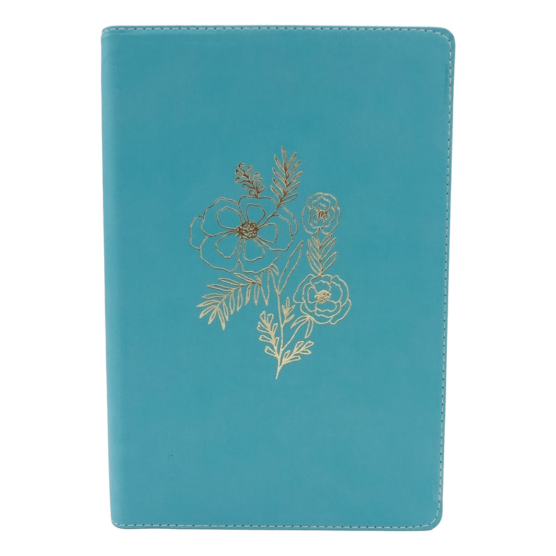 Cargue la imagen en el visor de la galería, Biblia devocional Mujer Verdadera NBLA, Letra Grande,  imitación piel aqua
